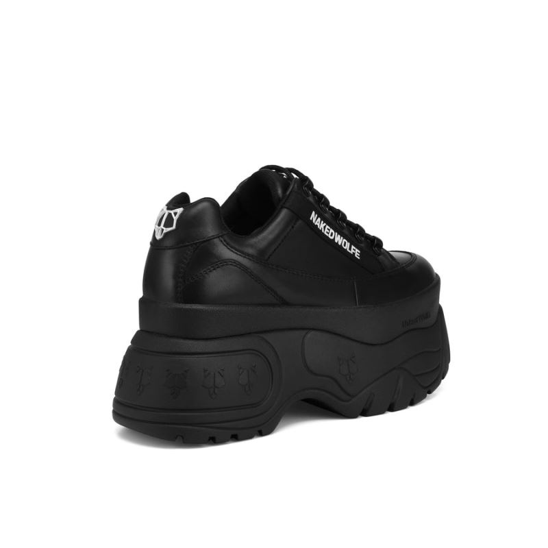 Black Naked Wolfe Sprinter Leather Women's Sneakers | RIYADH 142OVASYL