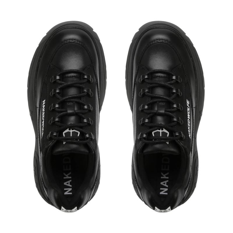 Black Naked Wolfe Sprinter Leather Women's Sneakers | RIYADH 142OVASYL