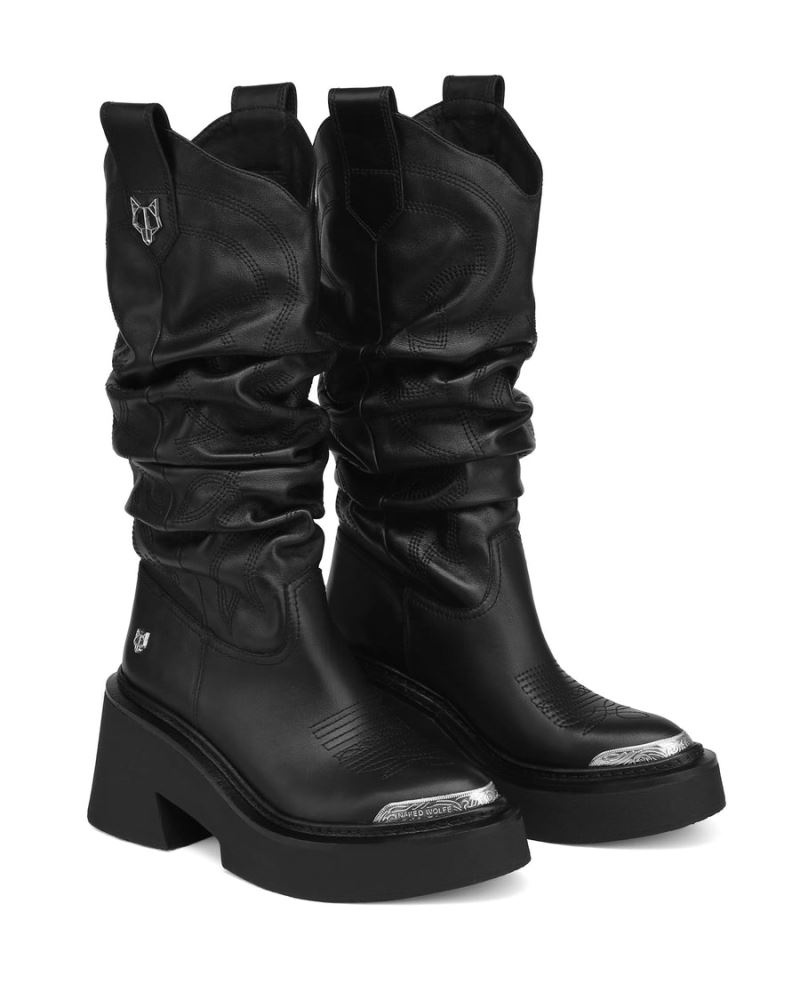 Black Naked Wolfe Stable Women's Platform Boots | RIYADH 642JPDOHV