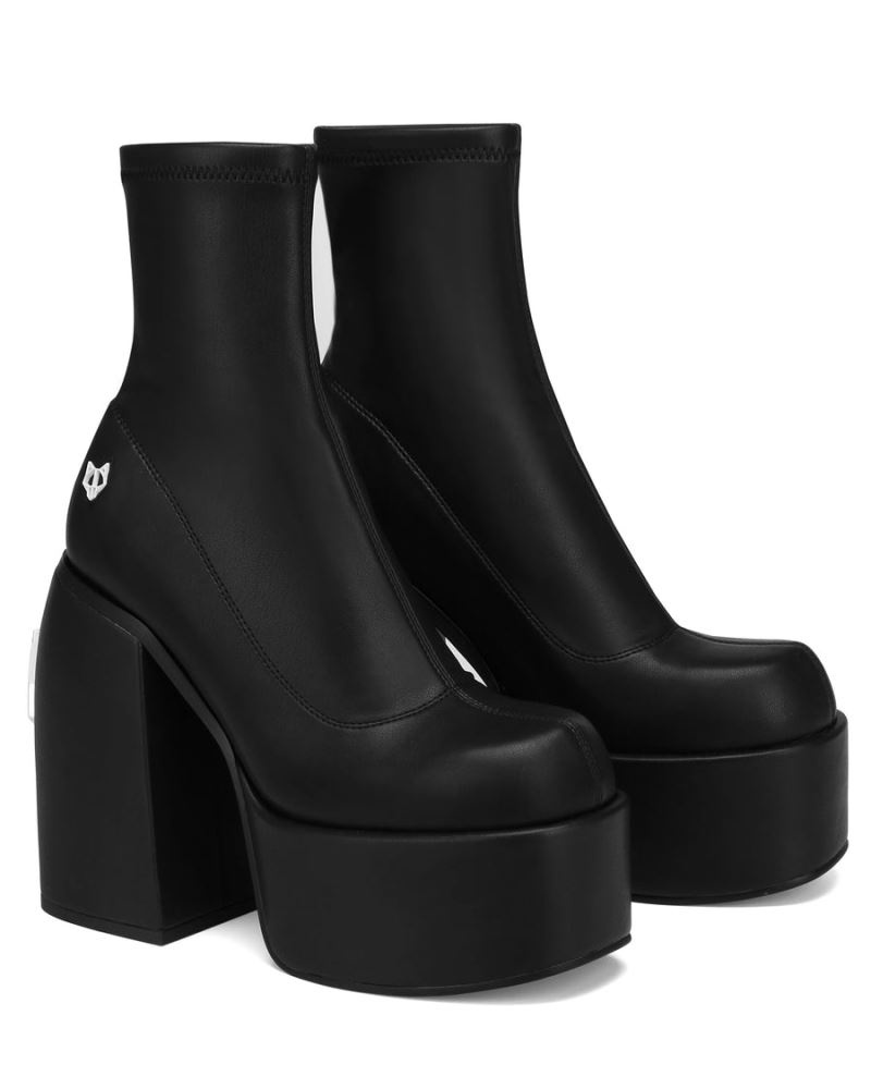 Black Naked Wolfe Sugar Stretch Women's Platform Boots | RIYADH 236BEAICR