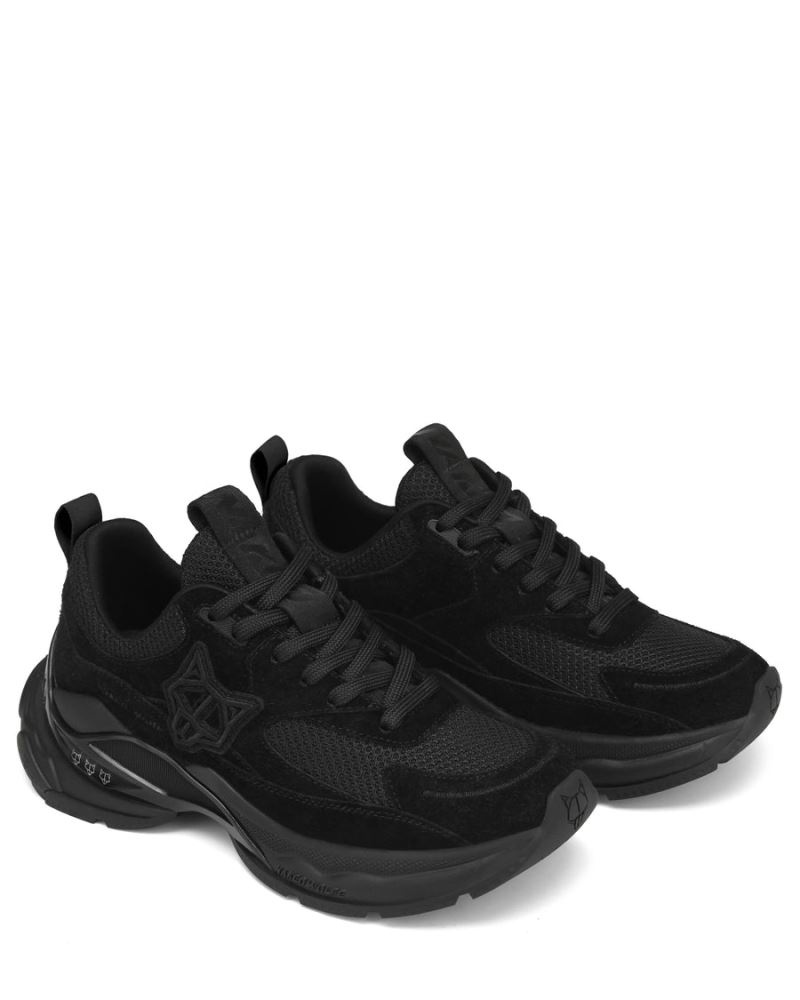 Black Naked Wolfe Super Double Suede Women's Sneakers | RIYADH 670WBYPOK