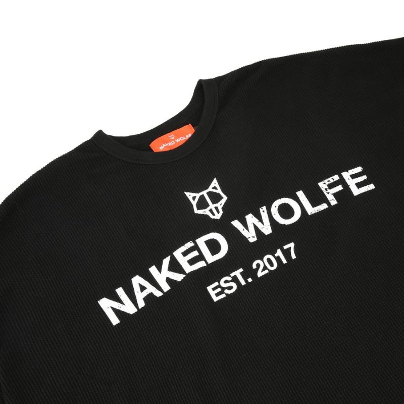 Black Naked Wolfe Thermal Men's Sweatshirts | RIYADH 956BAXHCG