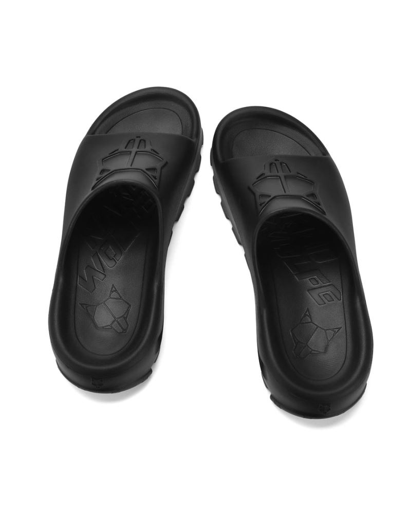 Black Naked Wolfe Tommy Men's Slides | RIYADH 501MJTGNS