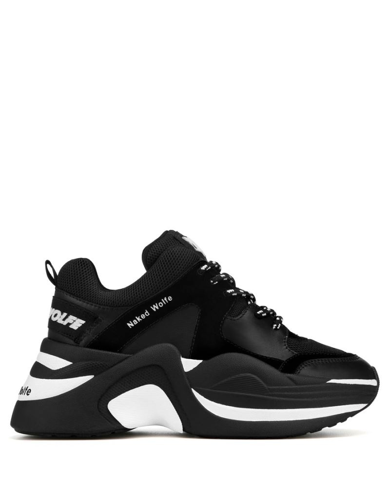 Black Naked Wolfe Track Double Women's Sneakers | RIYADH 472FZSJWM