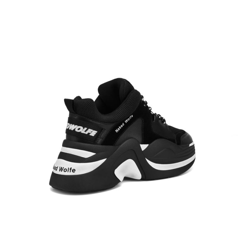 Black Naked Wolfe Track Double Women's Sneakers | RIYADH 472FZSJWM