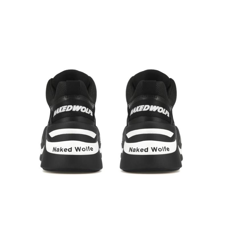 Black Naked Wolfe Track Double Women's Sneakers | RIYADH 472FZSJWM