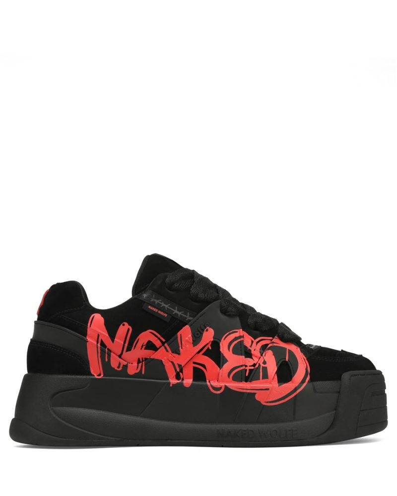 Black / Red Naked Wolfe Slide Men's Sneakers | RIYADH 391QYZAPI