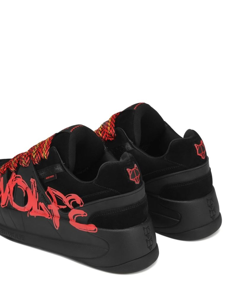 Black / Red Naked Wolfe Slide Men's Sneakers | RIYADH 391QYZAPI