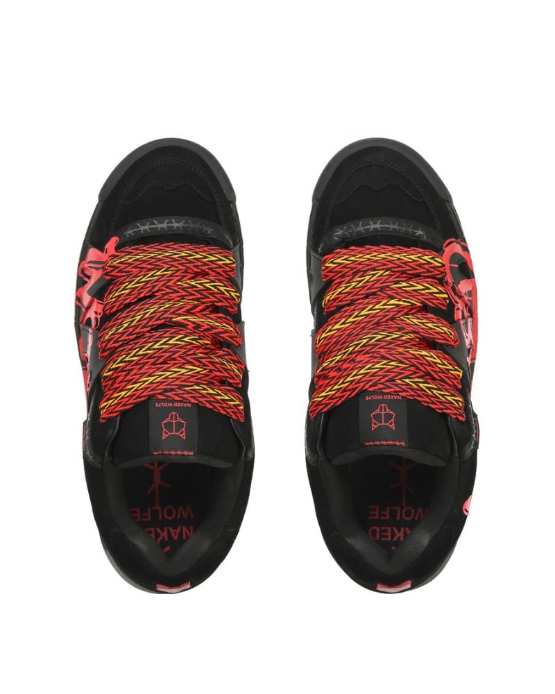 Black / Red Naked Wolfe Slide Men's Sneakers | RIYADH 391QYZAPI