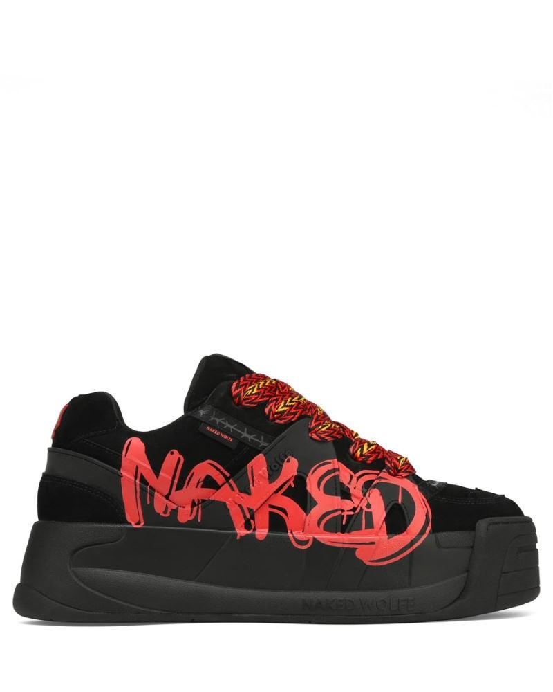 Black / Red Naked Wolfe Slide Men\'s Sneakers | RIYADH 391QYZAPI