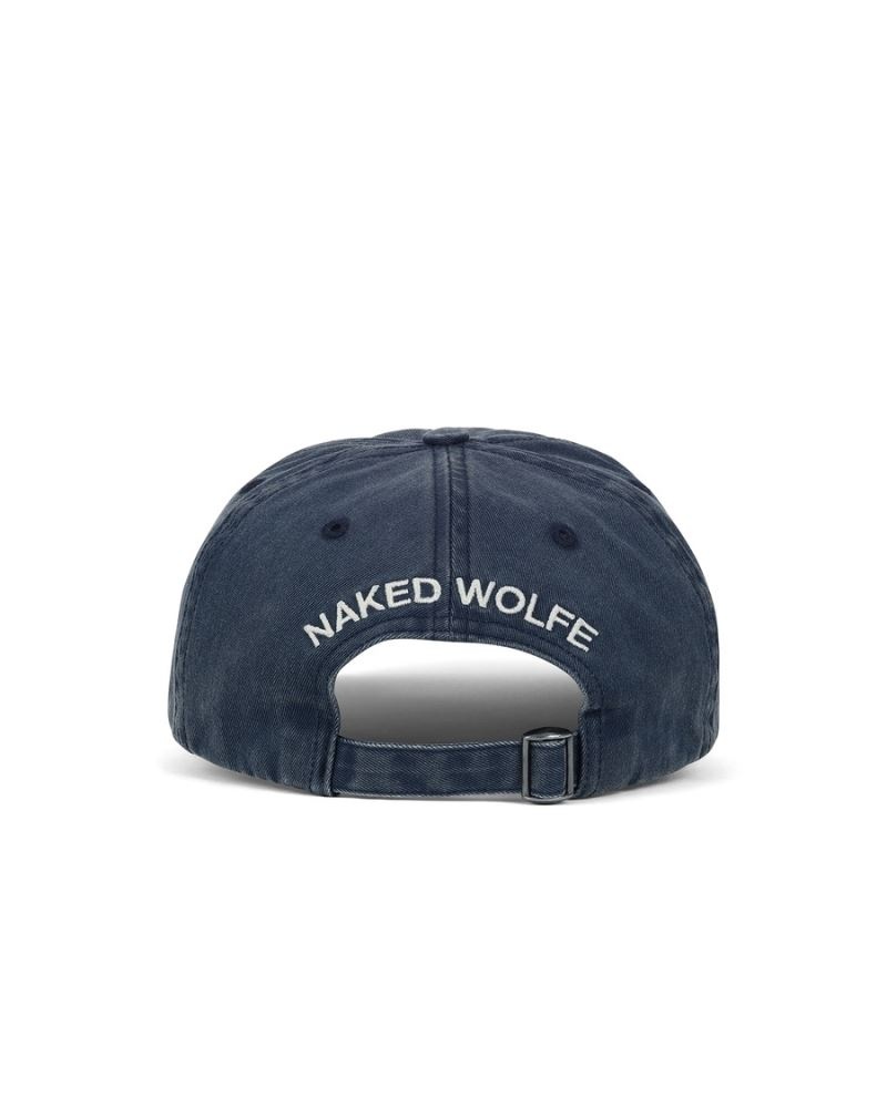 Blue Naked Wolfe Baseball Washed Men's Caps | RIYADH 785DQFBPA