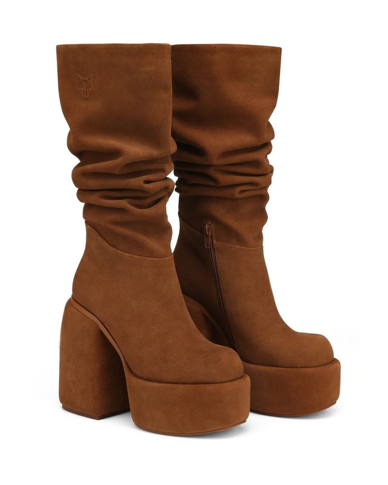 Brown Naked Wolfe Space Kid Suede Women's Platform Boots | RIYADH 238ODWYAZ