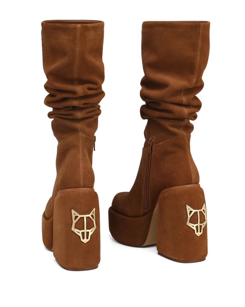 Brown Naked Wolfe Space Kid Suede Women's Platform Boots | RIYADH 238ODWYAZ