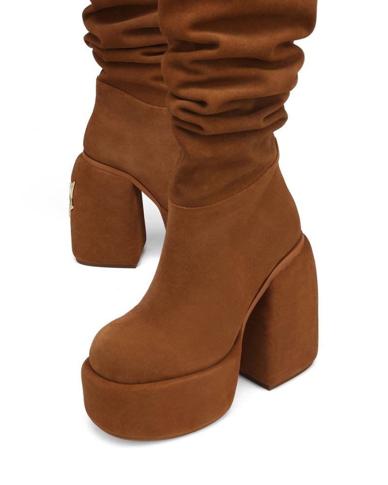 Brown Naked Wolfe Space Kid Suede Women's Platform Boots | RIYADH 238ODWYAZ