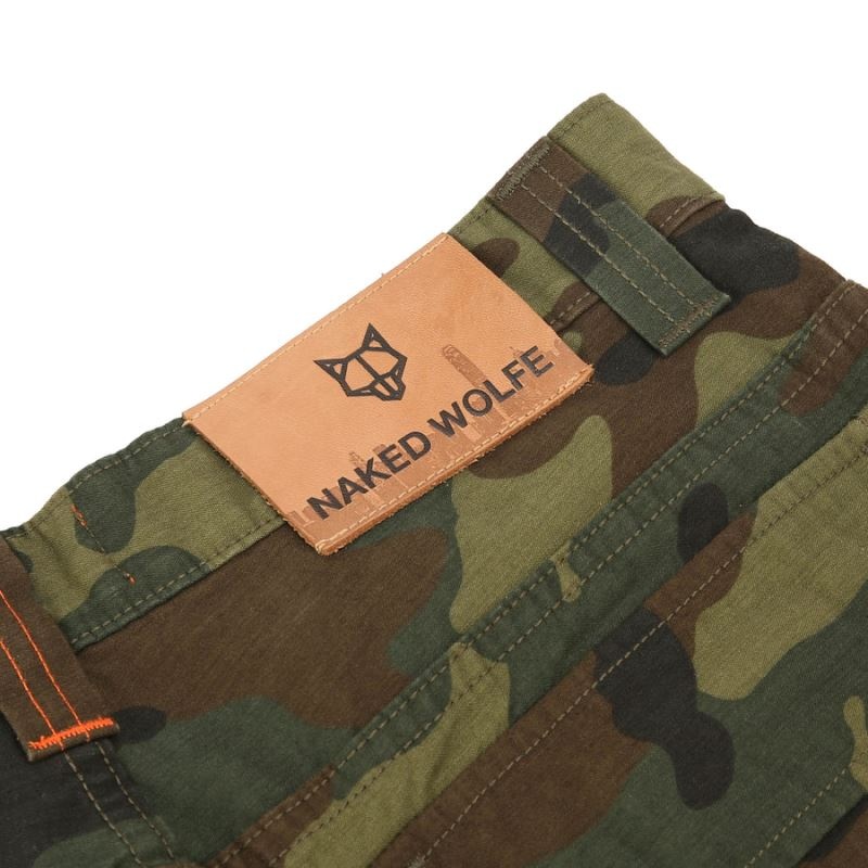 Camo Naked Wolfe Baggy Pocket Cargo Logo Men's Pants | RIYADH 647ZOIKTM