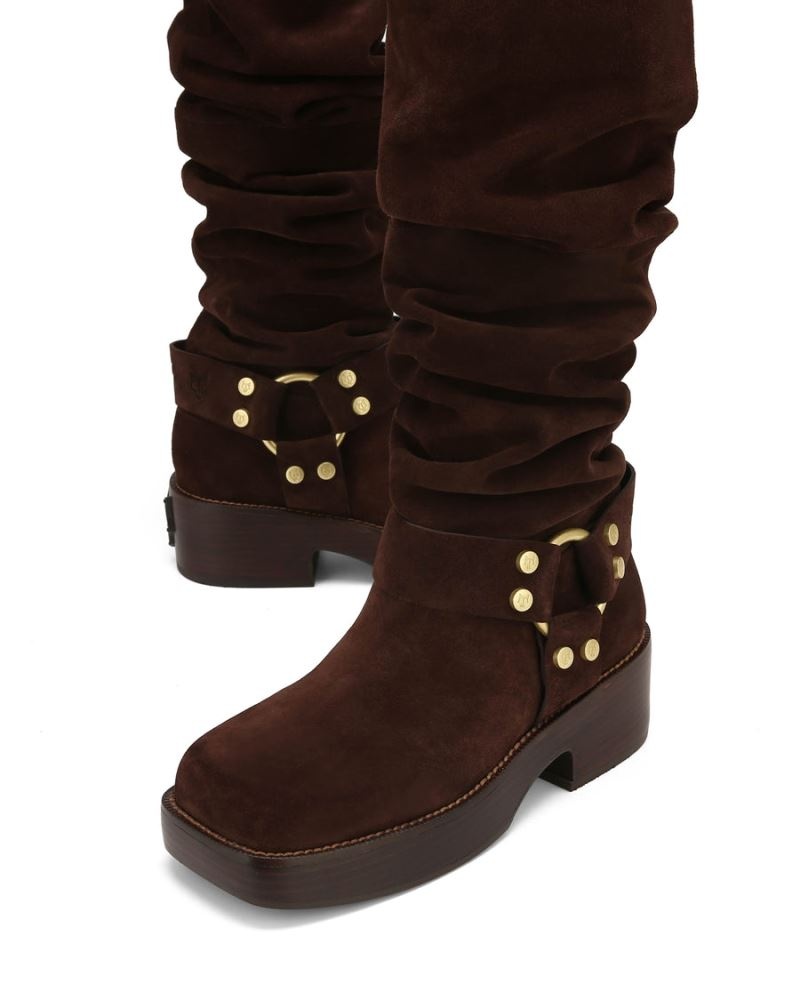 Chocolate Naked Wolfe Crook Suede Women's Knee-high Boots | RIYADH 389WRHUNO