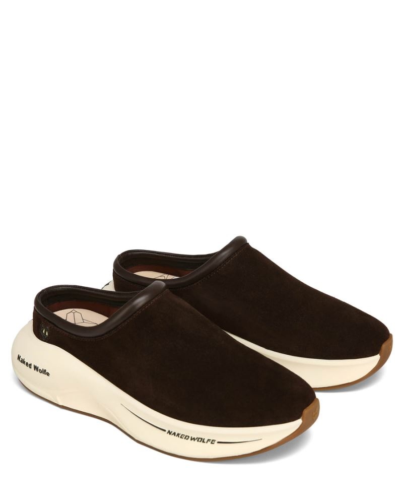 Chocolate Naked Wolfe Dawn Suede Combo Men's Slippers | RIYADH 672VQLNUT