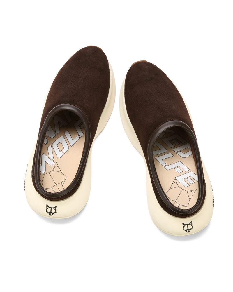 Chocolate Naked Wolfe Dawn Suede Combo Men's Slippers | RIYADH 672VQLNUT