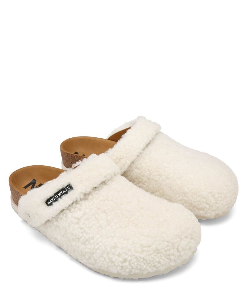 Cream Naked Wolfe Malta Shearling Men's Slippers | RIYADH 816PLIQDM