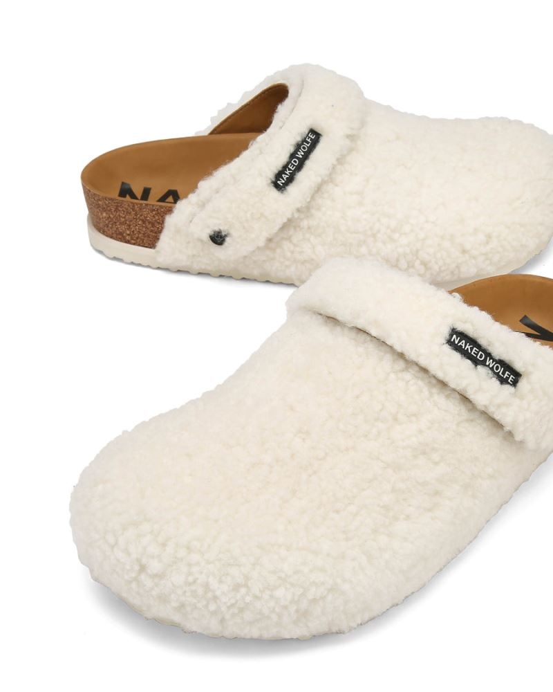 Cream Naked Wolfe Malta Shearling Men's Slippers | RIYADH 816PLIQDM