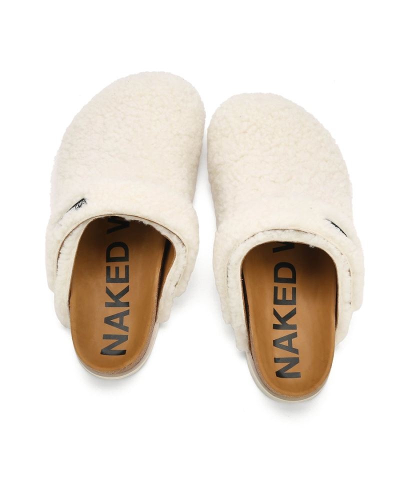 Cream Naked Wolfe Malta Shearling Men's Slippers | RIYADH 816PLIQDM