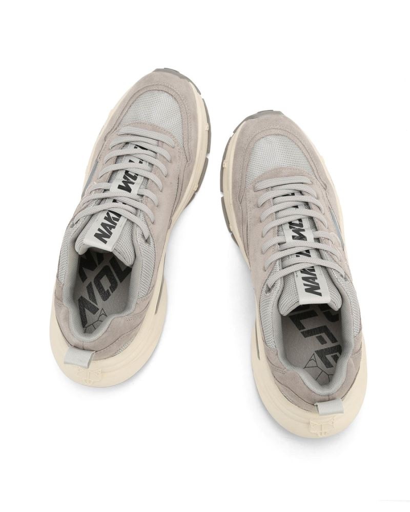 Grey Naked Wolfe Fox Suede Men's Sneakers | RIYADH 250TUYMHO