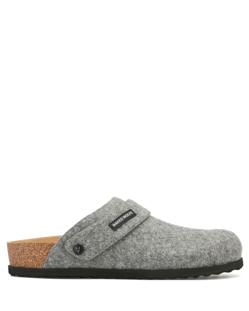 Grey Naked Wolfe Malta Felt Men\'s Slippers | RIYADH 284GXVIAJ