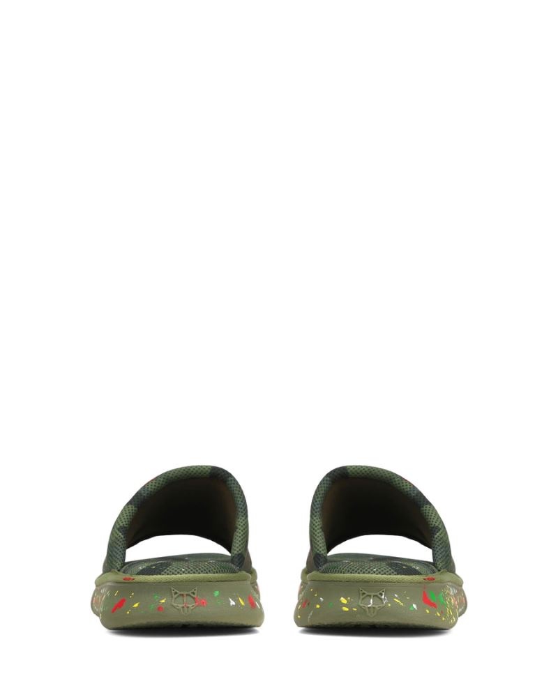 Olive Naked Wolfe Vegas Army Mesh Men's Slides | RIYADH 759IKZAGS