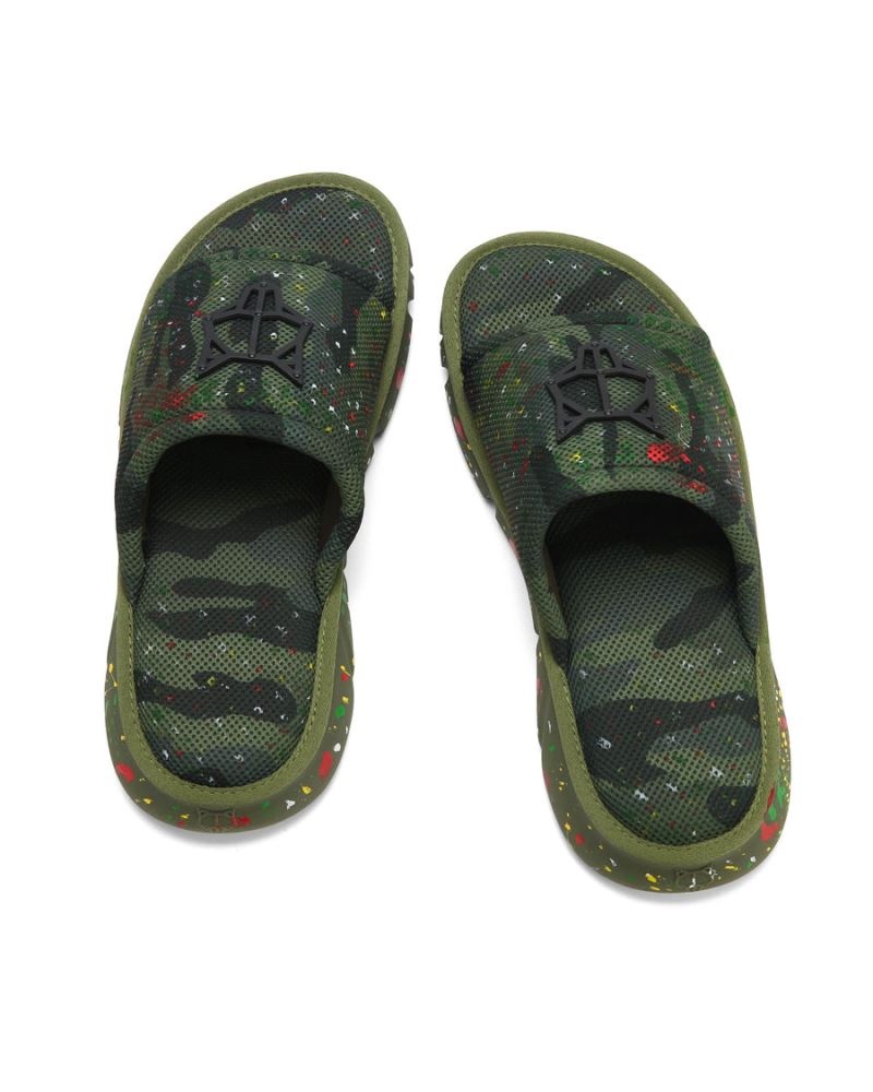 Olive Naked Wolfe Vegas Army Mesh Men's Slides | RIYADH 759IKZAGS