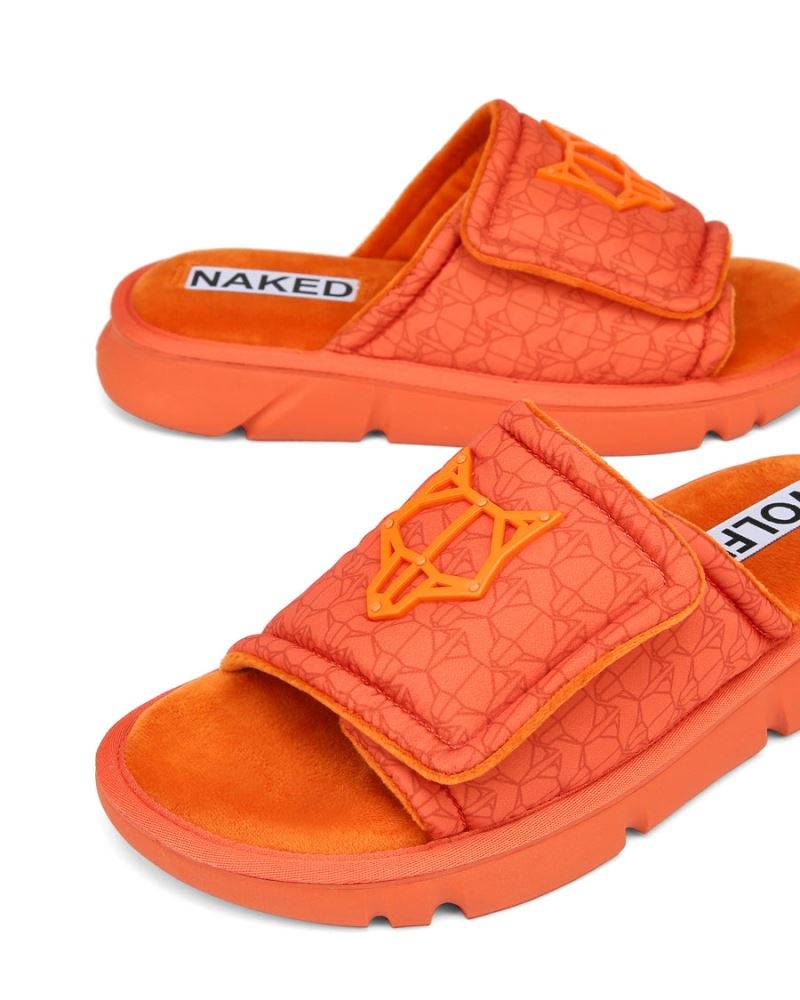 Orange Naked Wolfe Alaska Monogram Men's Slides | RIYADH 790XIVWHP