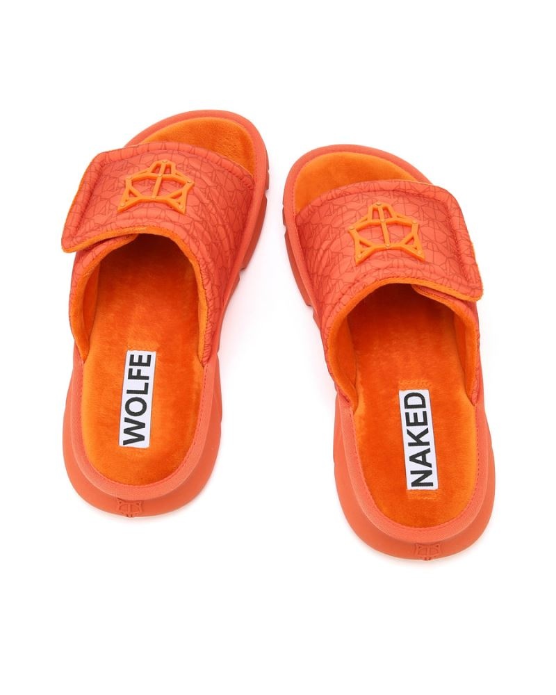 Orange Naked Wolfe Alaska Monogram Men's Slides | RIYADH 790XIVWHP