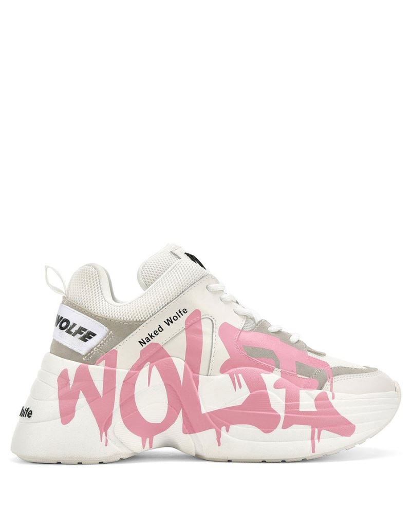 Pink Naked Wolfe Track Logo Women's Sneakers | RIYADH 098FGTEZD