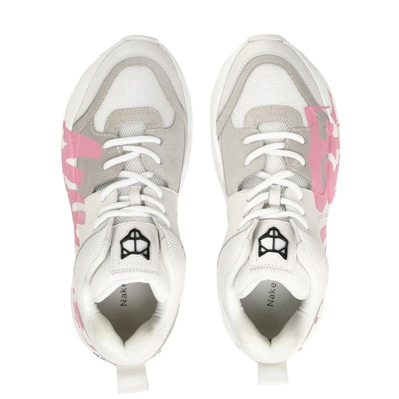 Pink Naked Wolfe Track Logo Women's Sneakers | RIYADH 098FGTEZD