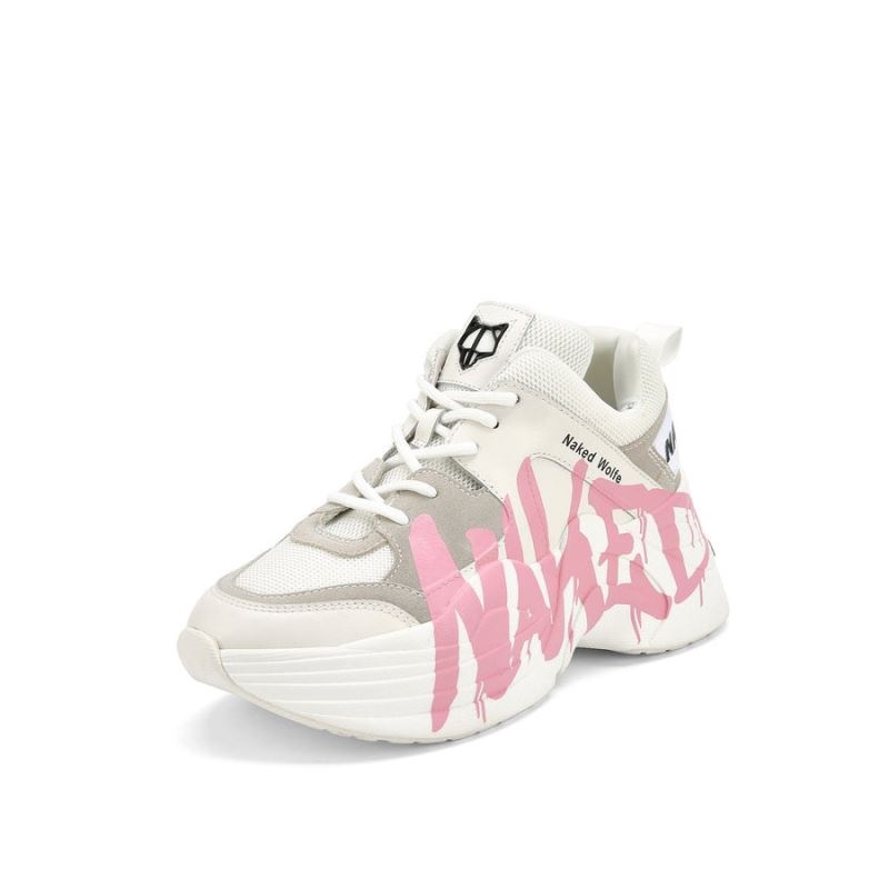 Pink Naked Wolfe Track Logo Women's Sneakers | RIYADH 098FGTEZD