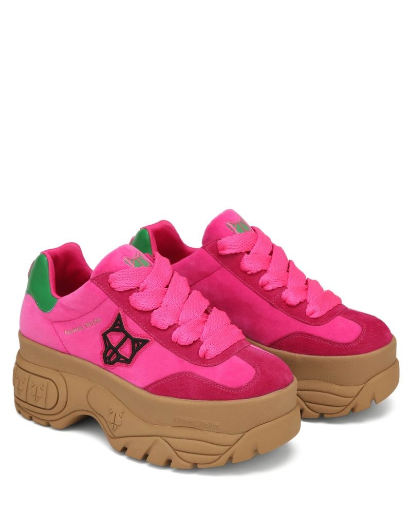 Pink Naked Wolfe Warrior Velvet Women's Sneakers | RIYADH 281RTJEDZ