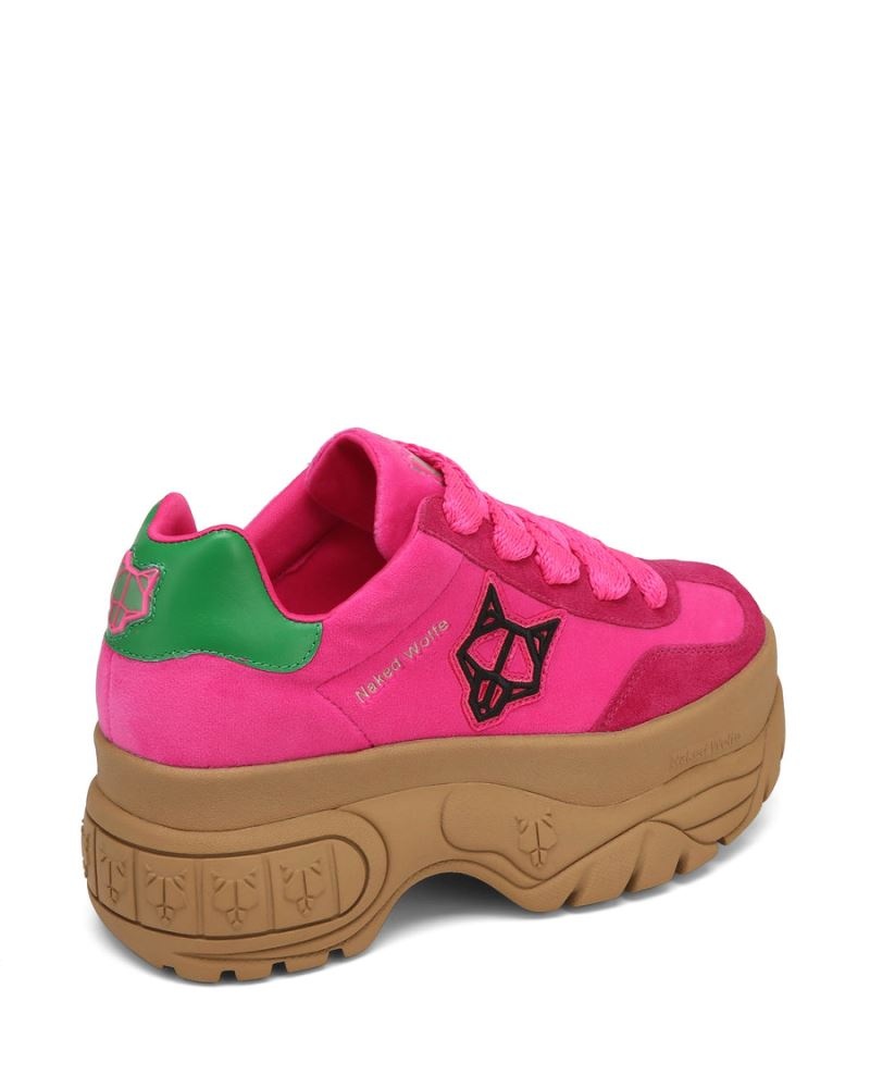 Pink Naked Wolfe Warrior Velvet Women's Sneakers | RIYADH 281RTJEDZ