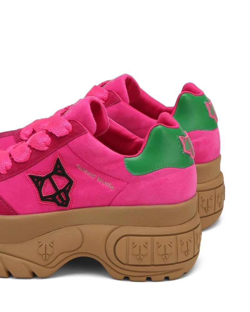 Pink Naked Wolfe Warrior Velvet Women's Sneakers | RIYADH 281RTJEDZ