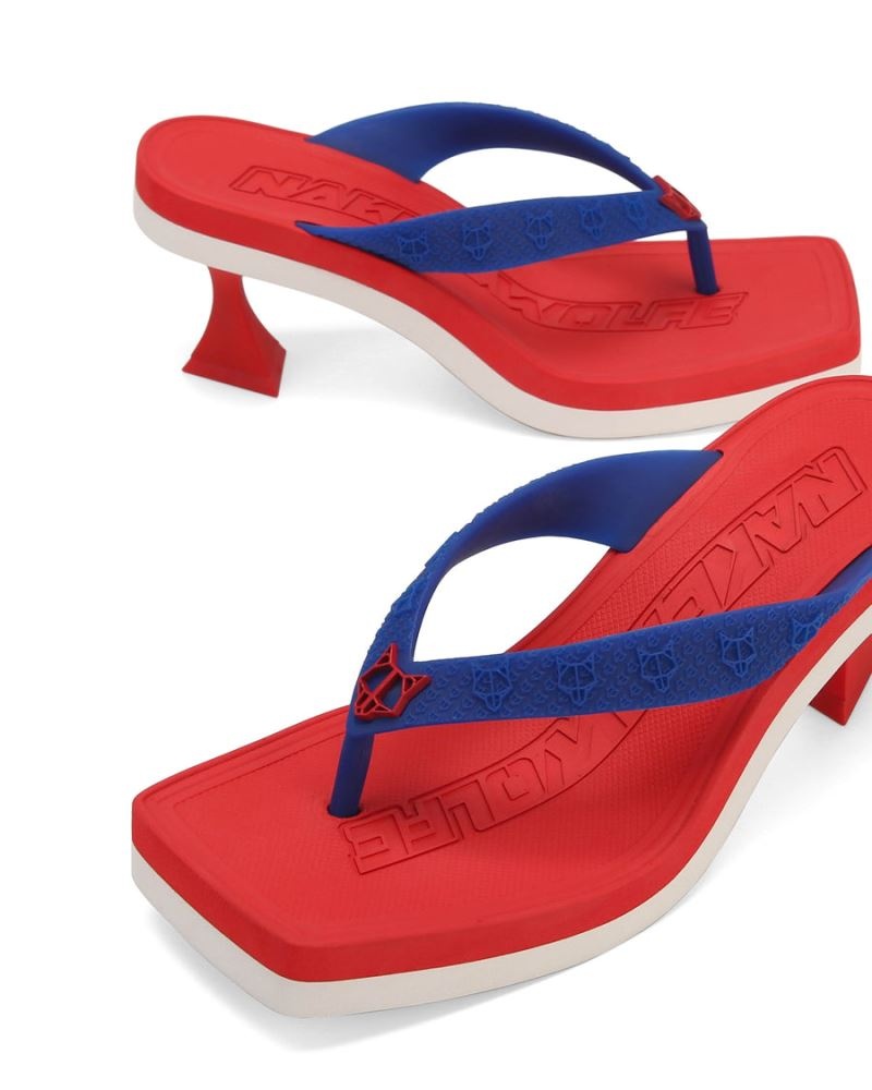 Red / Blue Naked Wolfe Foxy USA Women's Heels | RIYADH 826GVPXFC