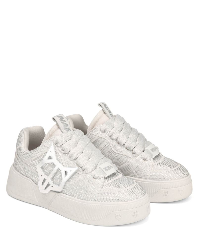 Silver Naked Wolfe Kosa Diamond Men's Sneakers | RIYADH 894QFWGUR