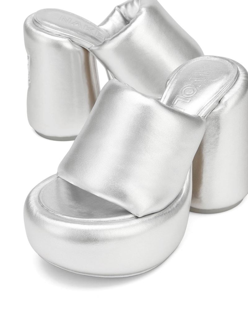 Silver Naked Wolfe Wow Women's Platform Sandals | RIYADH 361NLMTWB