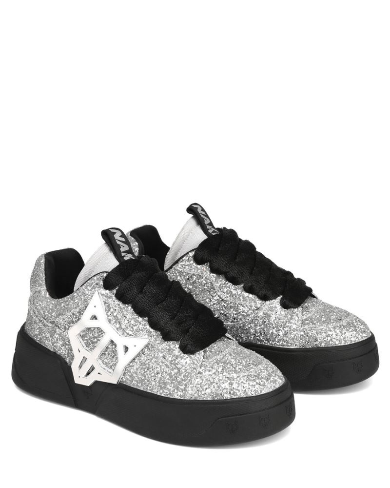 Silver / Black Naked Wolfe Kosa Sparkle Men's Sneakers | RIYADH 148PZLMSX