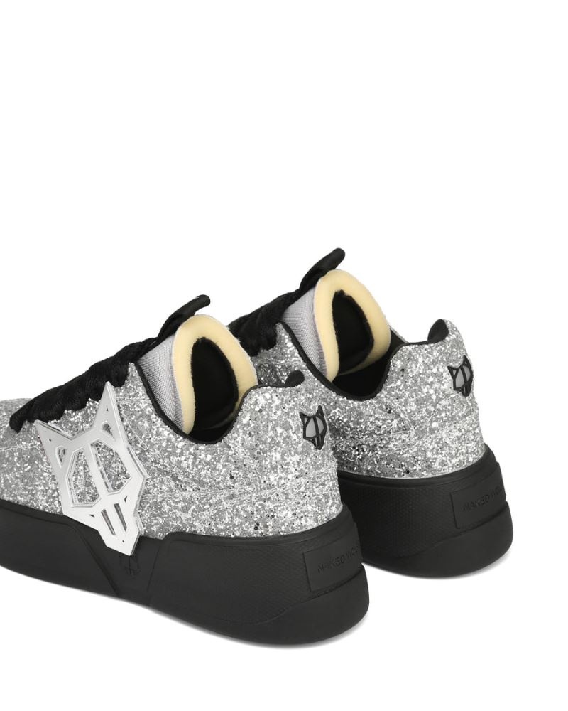 Silver / Black Naked Wolfe Kosa Sparkle Men's Sneakers | RIYADH 148PZLMSX