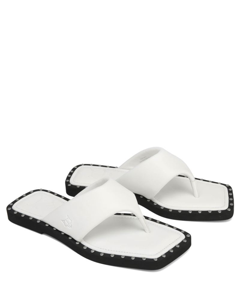 White Naked Wolfe Danni Leather Women's Flip Flops | RIYADH 216RTCHWG