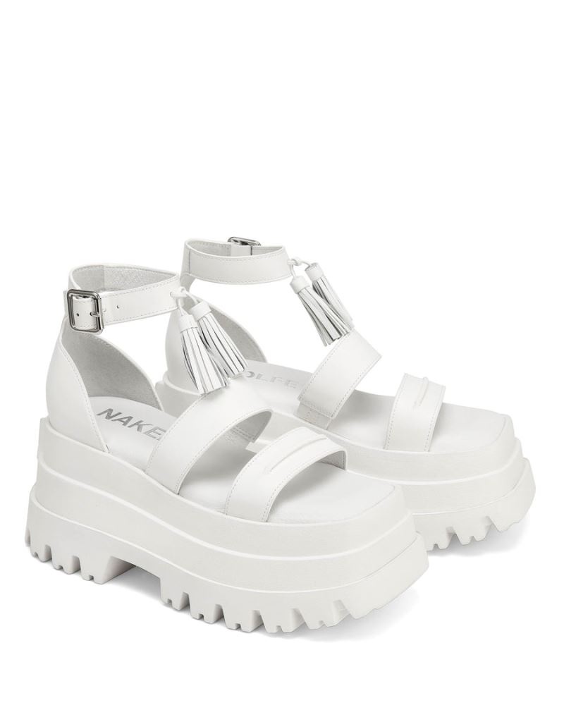 White Naked Wolfe Dare Women's Platform Sandals | RIYADH 184MZNQWG