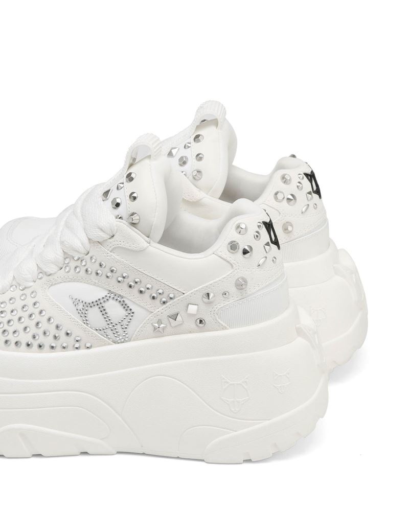 White Naked Wolfe Fantasy Diamonds Women's Sneakers | RIYADH 615ZMTBSK