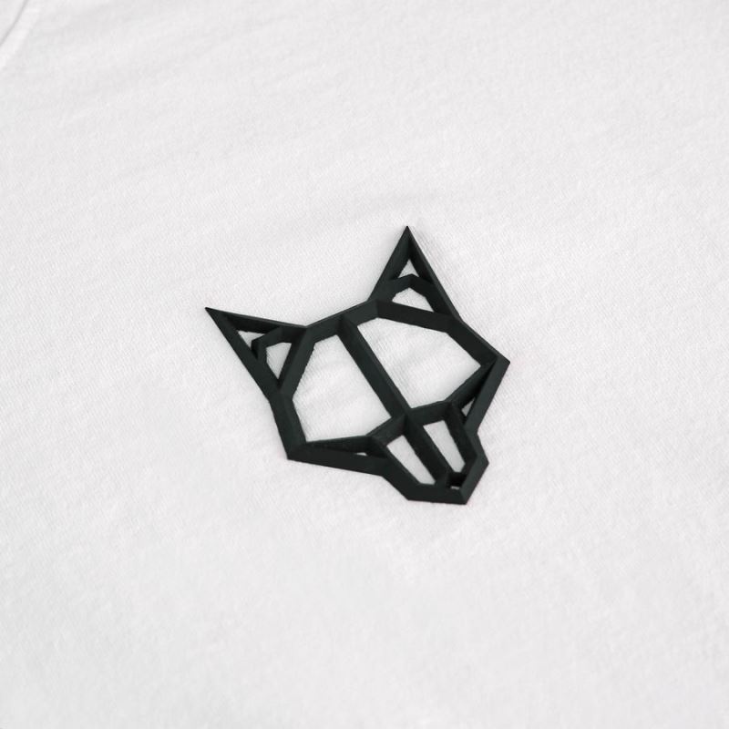 White Naked Wolfe Logo Men's T-Shirt | RIYADH 461PKJHVY