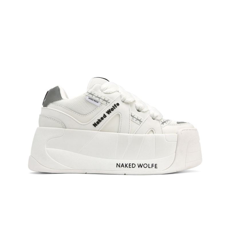 White Naked Wolfe Slider Women's Sneakers | RIYADH 629ANCKYX