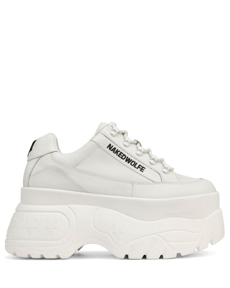 White Naked Wolfe Sprinter Leather Women's Sneakers | RIYADH 429JGUTAM