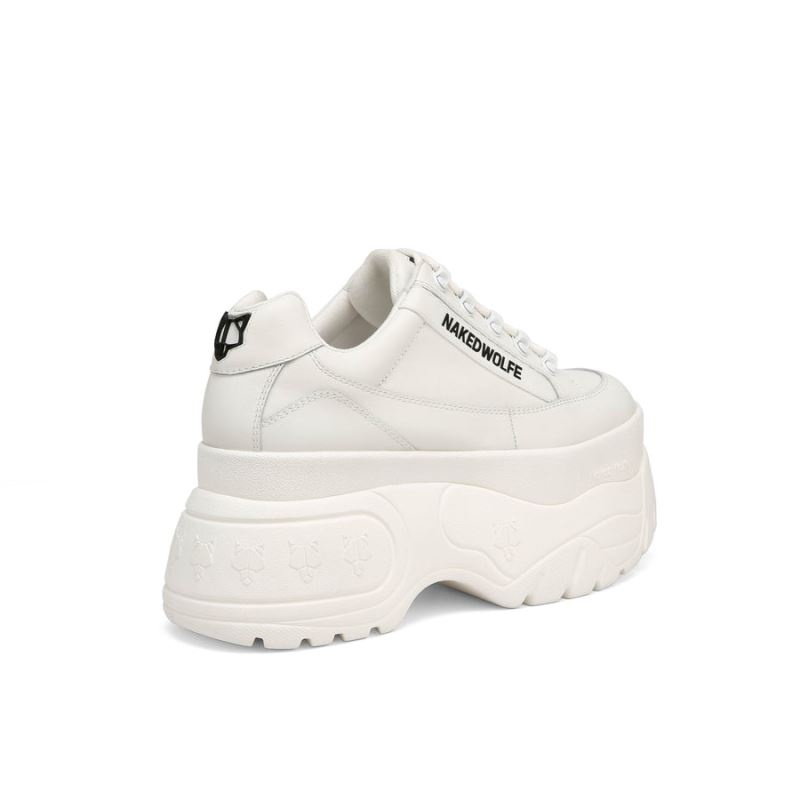 White Naked Wolfe Sprinter Leather Women's Sneakers | RIYADH 429JGUTAM