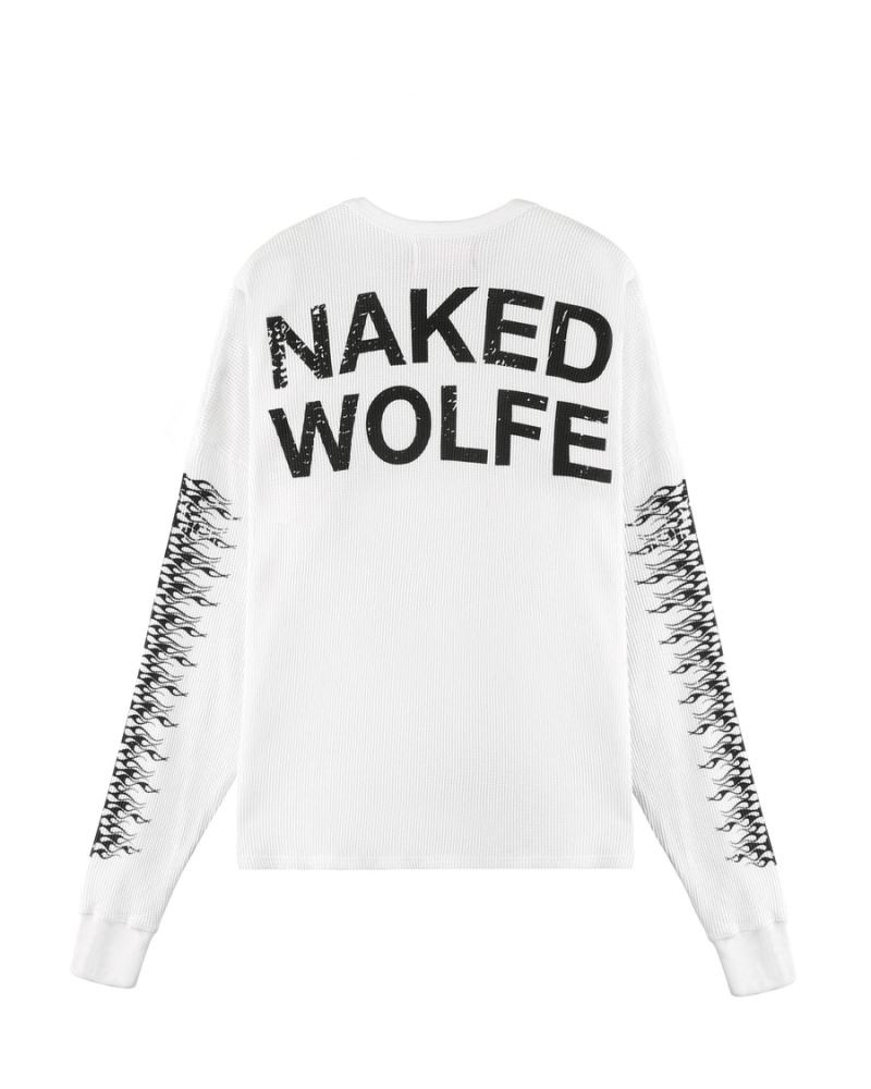 White Naked Wolfe Thermal Men's Sweatshirts | RIYADH 870MGKUNZ